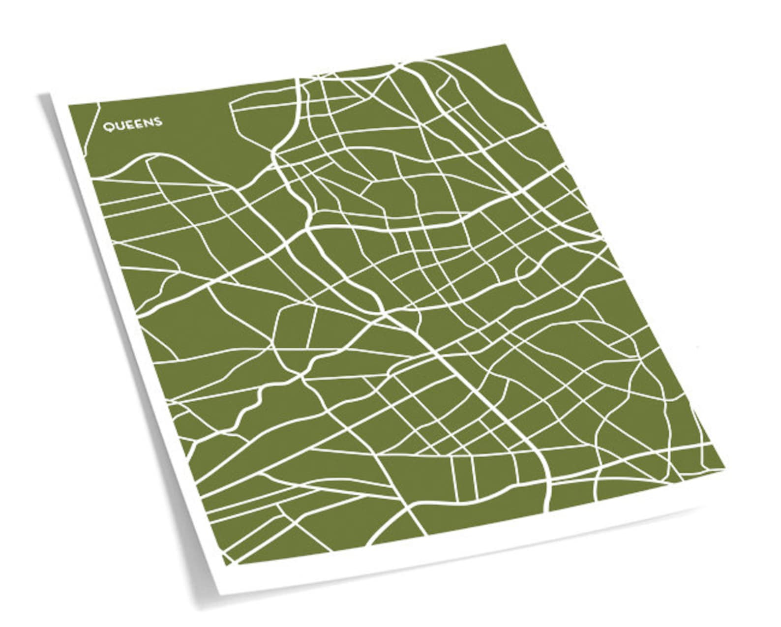 Queens NY Street Map Art Print / New York City Wall Art Poster Etsy