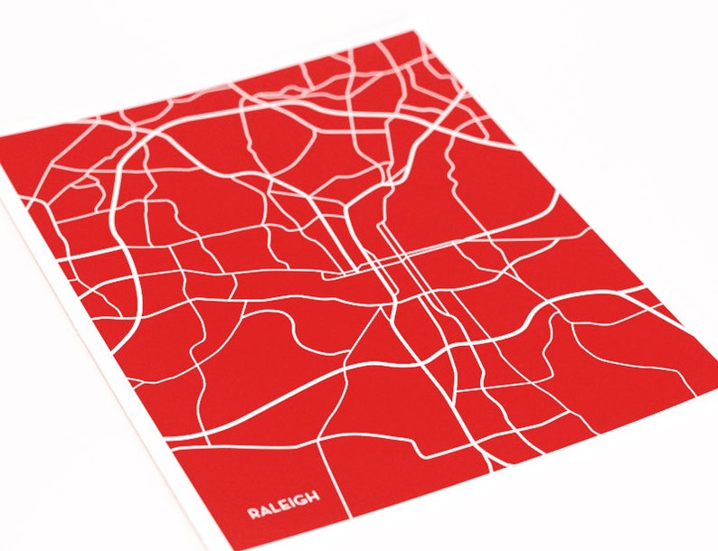 Raleigh Wall Art Print / NC State University College City Map / Grad