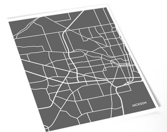 Jackson, MS City Map Art Print / Mississippi Street Map Line Art / 8x10 Digital Print / Choose your color