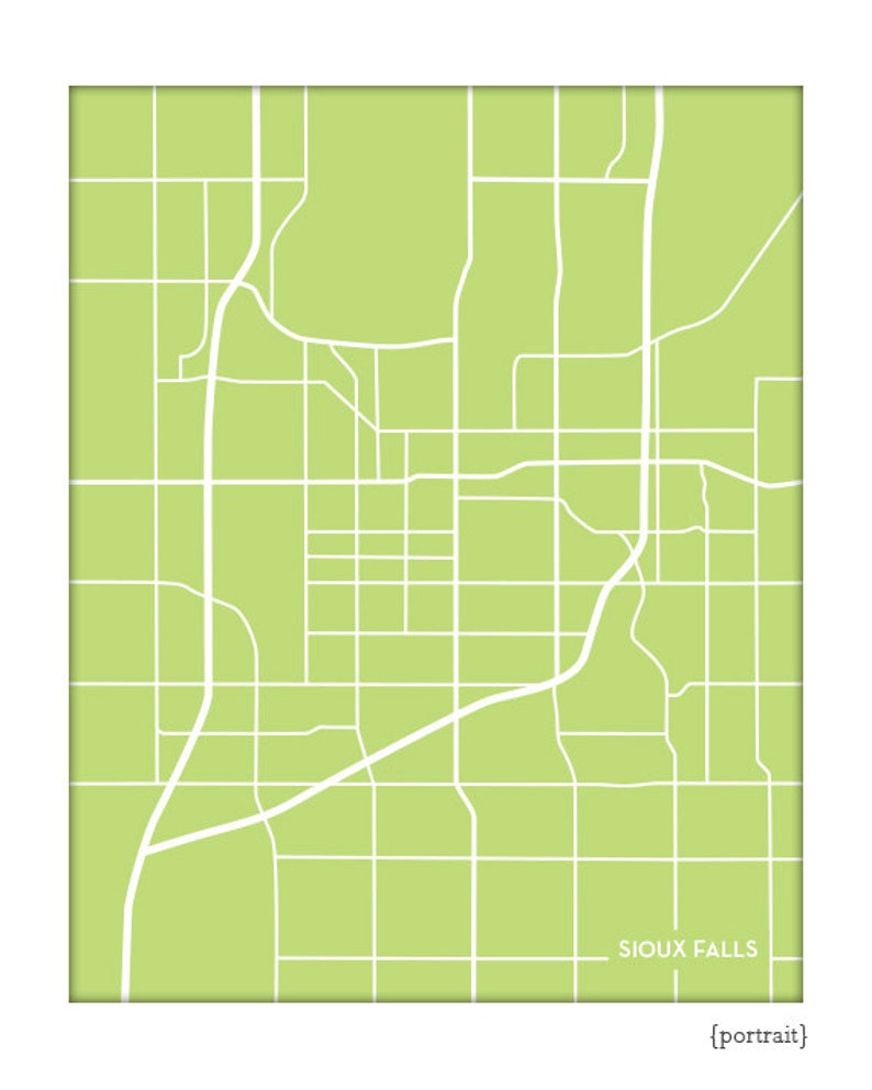 Sioux Falls SD City Art Print / South Dakota Map Poster - Etsy
