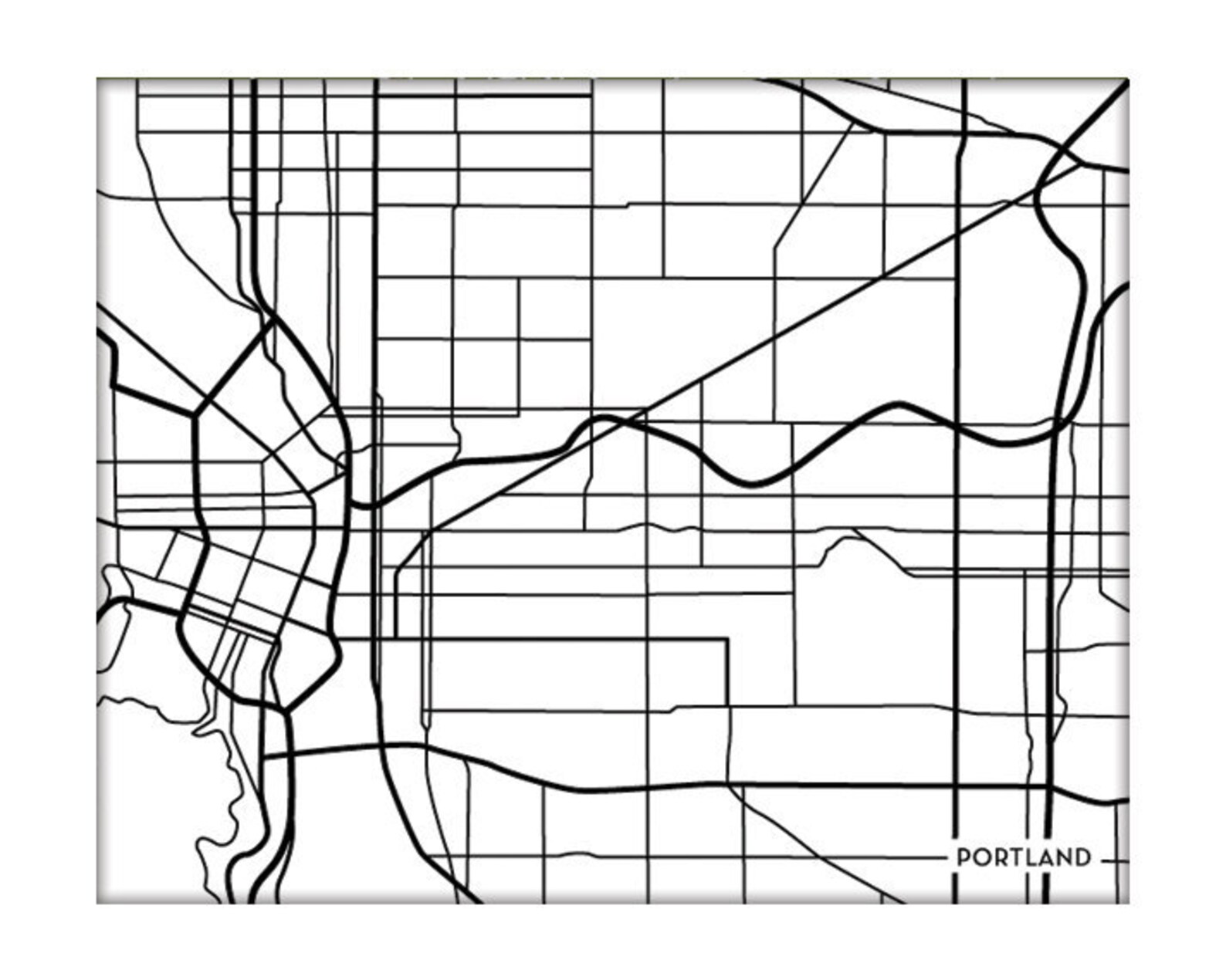 Portland, Oregon City Map Art Print / Abstract Line Art 8x10 Grad Gift ...