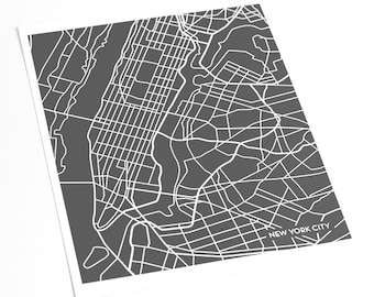 New York City - Manhattan Map Art Print / NYC Poster Art Print / 8x10 Abstract Line Art Digital Print / Any color