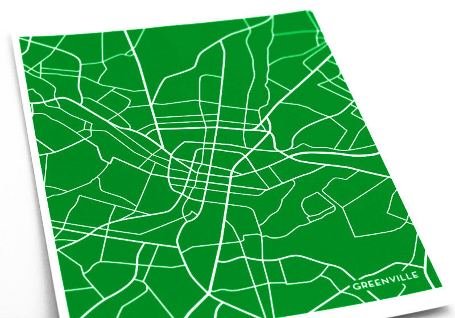 Greenville SC City Wall Art Print / University Map Art Poster Etsy