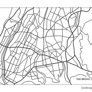 Bronx City Map Print / The Bronx New York NYC Map Art / 8x10 | Etsy
