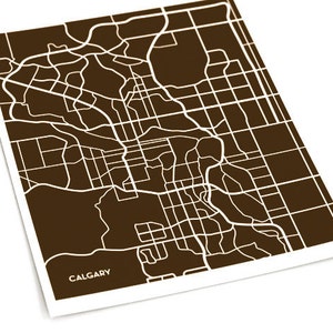 Calgary, AB Map Art City Print / Canada Line Art Wall Decor / 8x10 / Custom colors