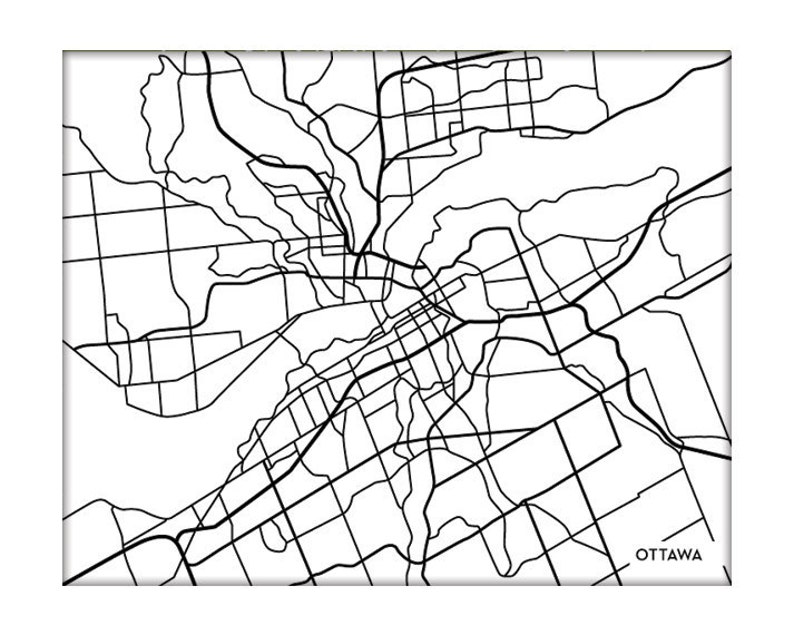 Ottawa City Wall Art / Canada Map Digital Art Print / 8x10 / Etsy