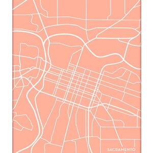 Sacramento Map Art Line Poster / California State University Dorm Decor ...