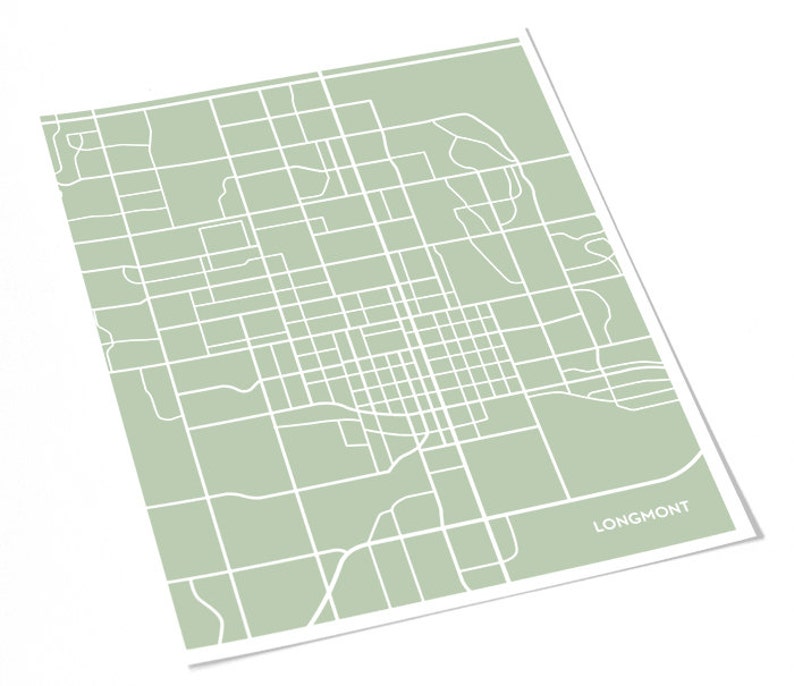 Longmont CO City Print Wall Decor / Colorado Map Art Poster / 8x10