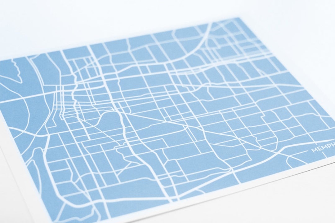 Memphis City Print Map Art / Tennessee Map Grad Gift Wall Poster / 8x10 ...