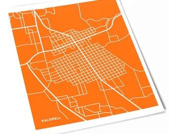 Kalispell City Map - Etsy