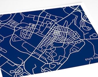 State College Map Art City Print Grad Gift / Penn State University Park / 8x10 Digital Print / Custom colors available