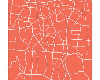 Jakarta City Map Art Print / Indonesia Line Map Wall Art / 8x10 Digital Print / Personalized colors