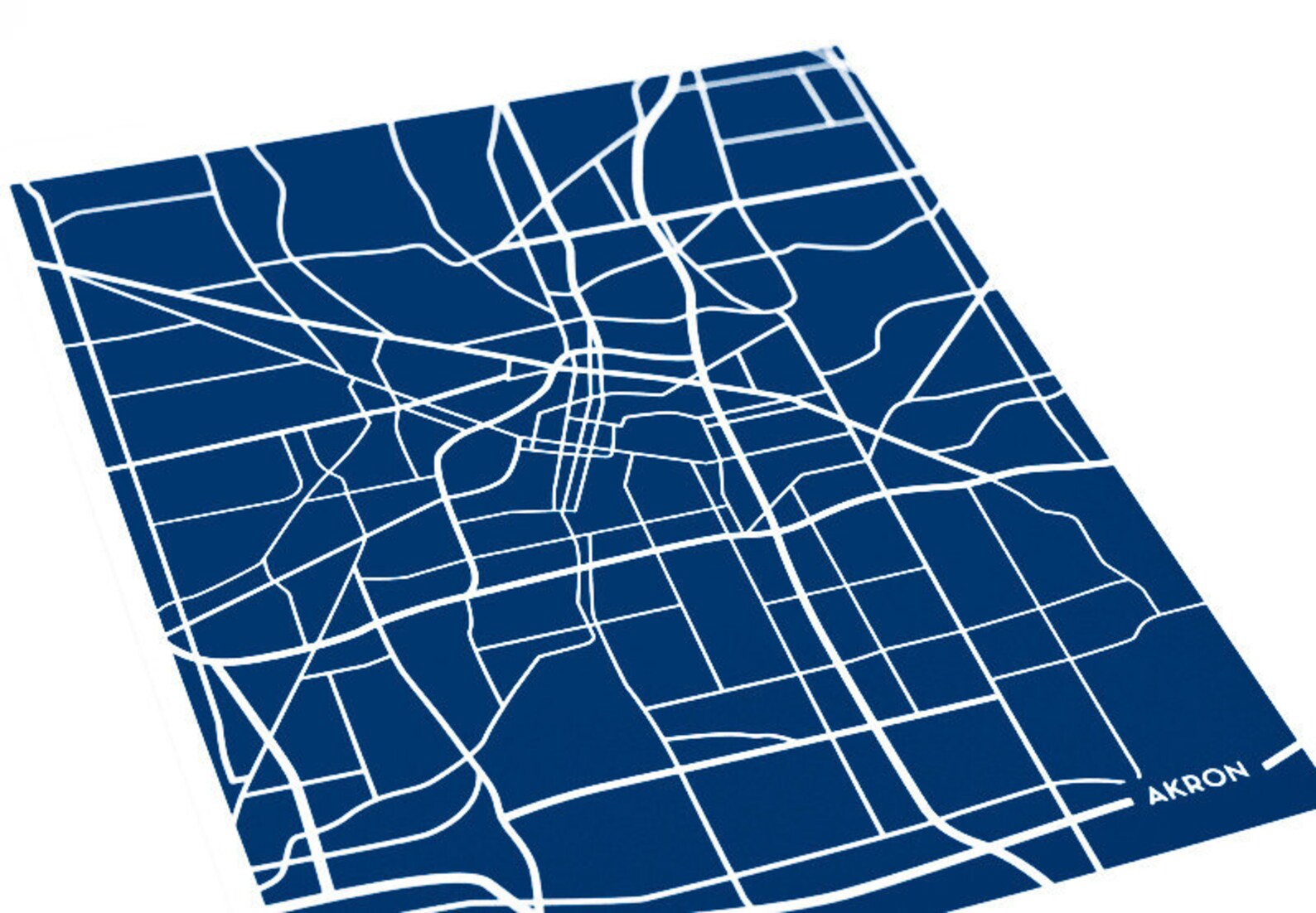 Akron OH City Art Print / Ohio Map University Grad Gift ...