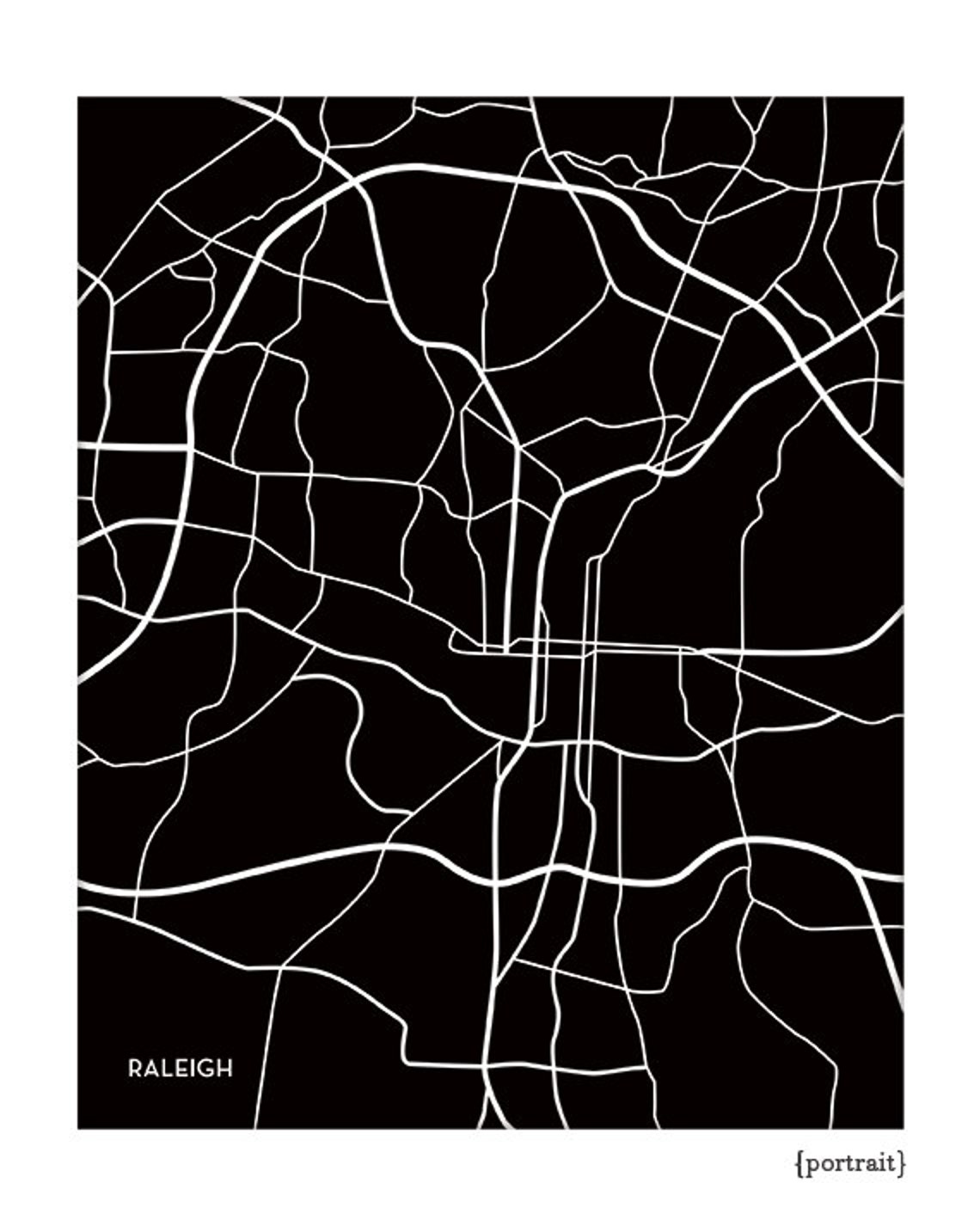 Raleigh Wall Art Print / NC State University College City Map / Grad
