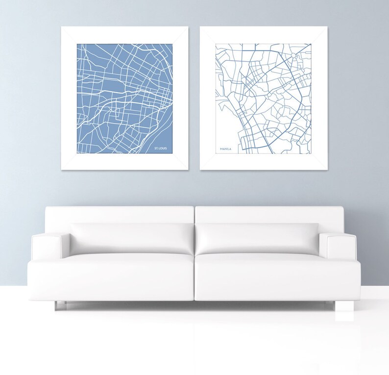 18x24 City Map Choose Your City / Wall Art Poster / Digital Print Etsy