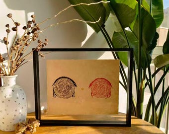 Garuda Heart Mantra Tibetan Buddhist Art, Sacred Mandala Print, Iron Pig Symbolism, Traditional Tibetan Paper, Spiritual Wall Art  大鹏金翅鸟心咒