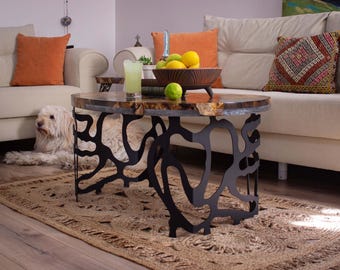 Sculptural Metal Table Base - Organic Modern Steel legs for Coffee Table