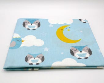 Baby Fox Quilting Cotton Fabric: Sweet Dreams Print, Blue (0.5 metre)