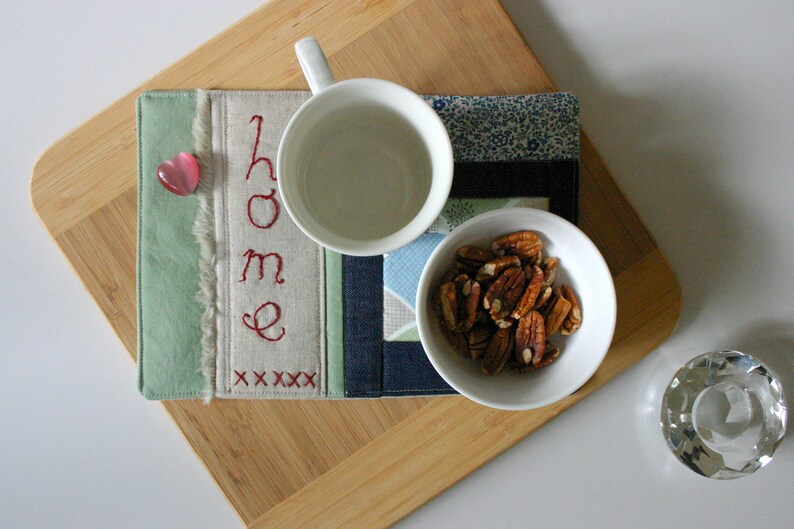House on the Hill Quilted Mug Rug Snack Mat
