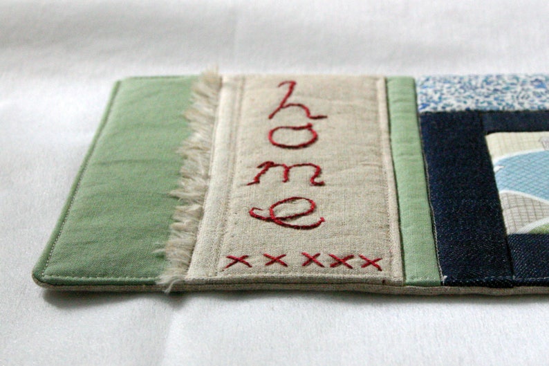 House on the Hill Quilted Mug Rug Snack Mat