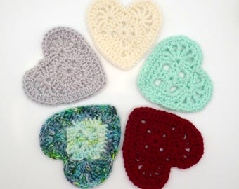 Large Crochet Heart Applique: Handmade Embellishment, Gift Wrap Decor