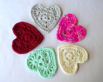 Large Crochet Heart - Ideal for Valentine, Home Decor, Nursery, Gift Wrap, Card Making, Embellishments