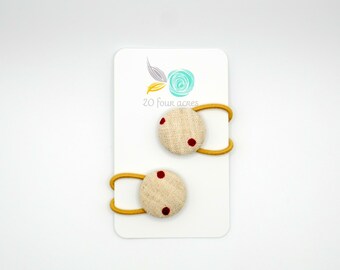 Vintage Red Polka Dot Ponytail Holders - Set of 2