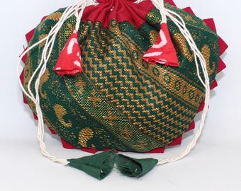 Trans-Himalayan Silk Route Jewelry Pouches, Set of 3, Traditional Design