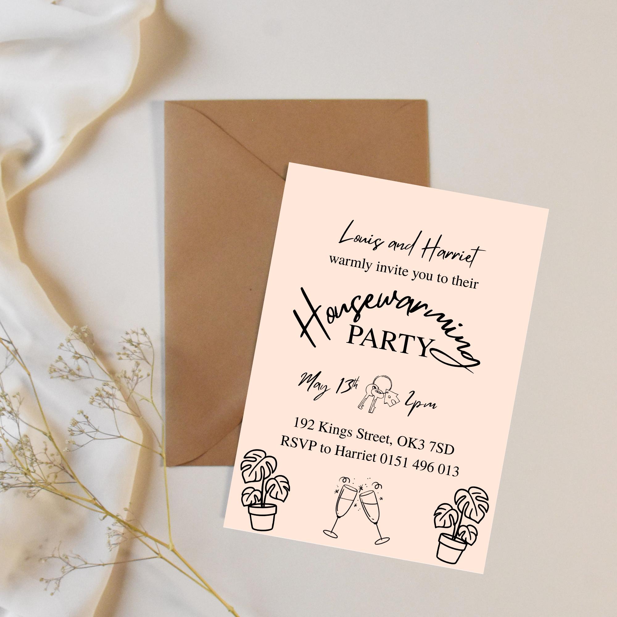 Minimalist Housewarming Invitation | New Home Party Invite | Editable ...