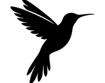 Hummingbird Silhouette SVG, Flying Bird Outline Clipart (Digital Download)