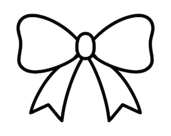 Simple Bow Outline SVG PNG, Minimal Line Art Clipart (Digital Download)