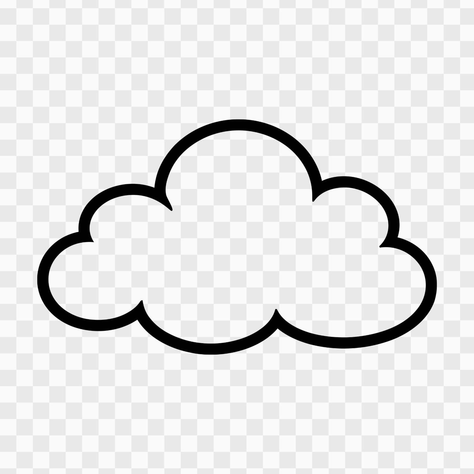 Simple Cloud SVG PNG, Cute Weather Outline, Minimalist Cut File for ...