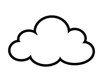 Simple Cloud SVG PNG, Cute Weather Outline, Minimalist Cut File for Cricut, Silhouette, Baby Nursery Line Art, Printable Cloud Template PDF