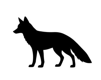 Minimalist Fox Silhouette SVG, Woodland Animal Outline Clipart (Digital Download)