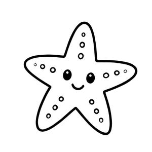 Étoile de mer étoile de mer SVG PNG, clipart mignon animal de mer contour, pépinière océan dessin au trait pour Cricut, Silhouette, fichier de coupe étoile de mer minimaliste