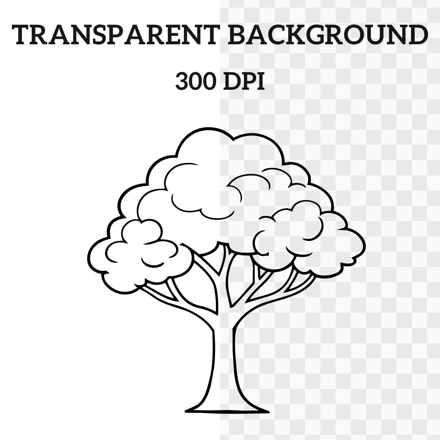 Simple Tree Outline SVG PNG, Cute Tree Line Art, Cartoon Tree ...