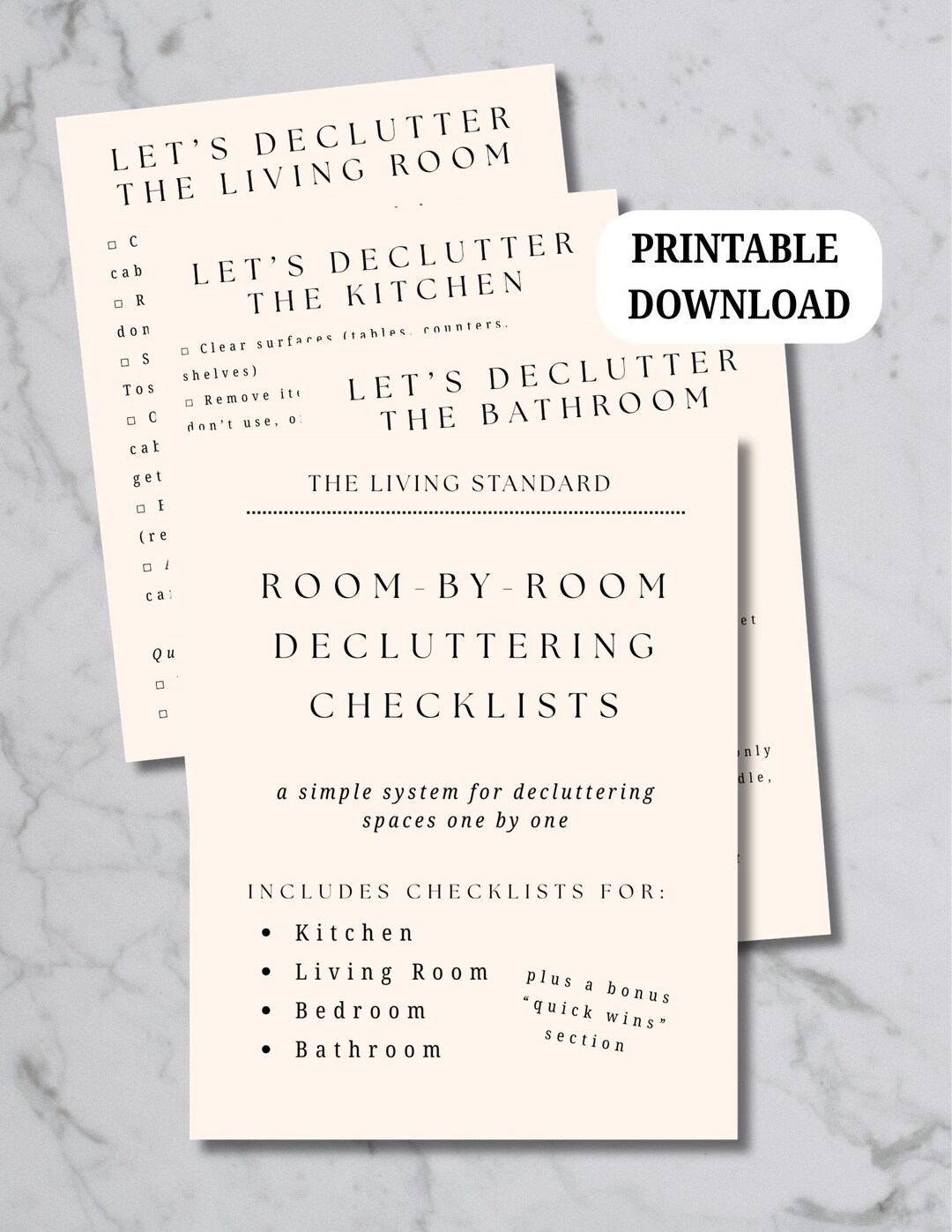 Room-by-room Declutter Checklists | Home Organization Printable ...