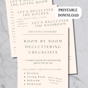 Room-by-Room Declutter Checklists | Home Organization Printable | Digital Download
