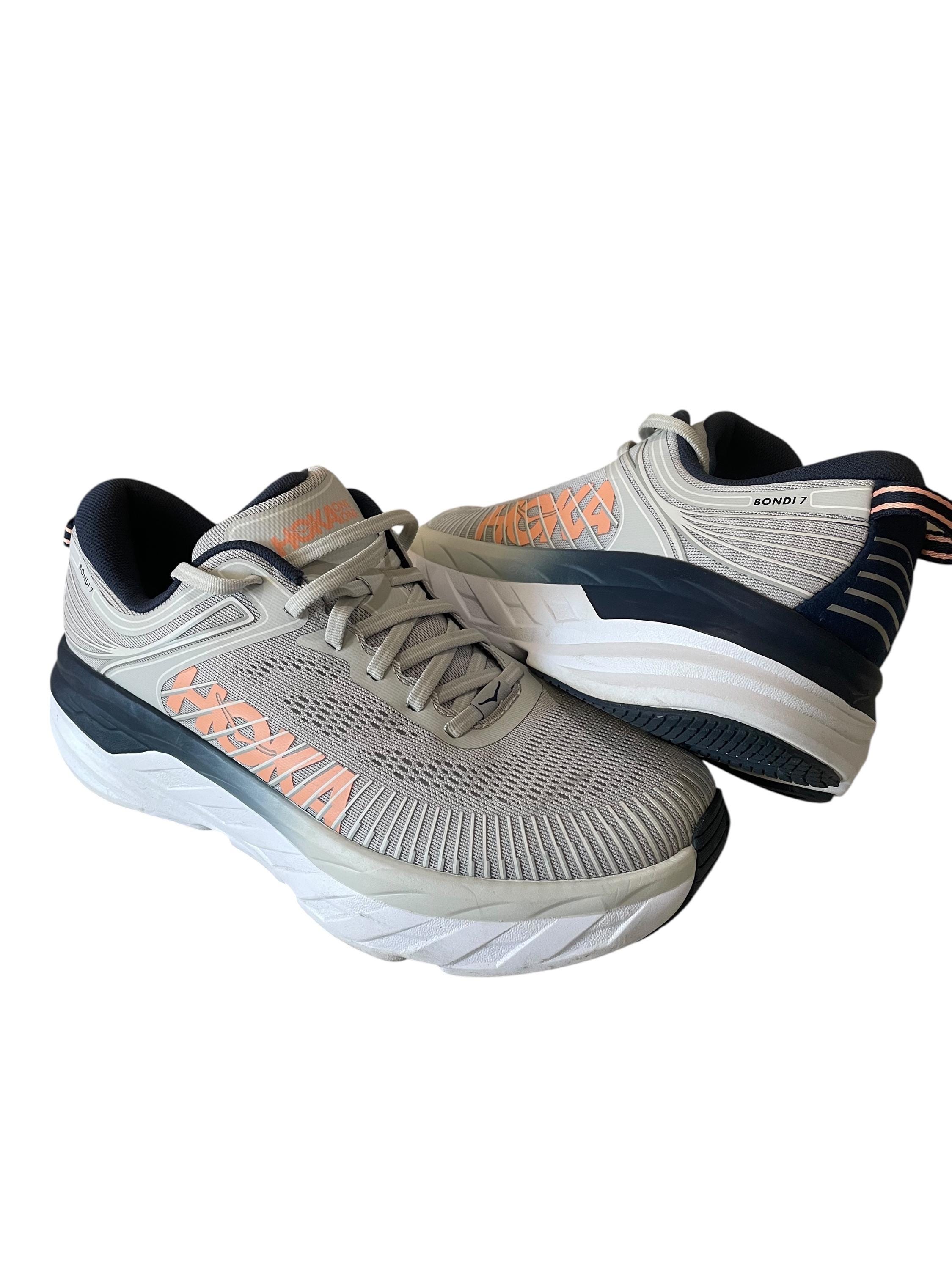 Zapatillas Hoka Bondi 7 para mujer, talla 9.5, en excelente estado.