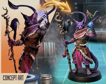 CUSTOM Miniature 3D| Personalized rpg Character from Sketch | Resin