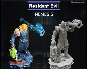 Nemesis Action Figure - Resident Evil - Hand Painted Fan Art - Collectible Sculpture