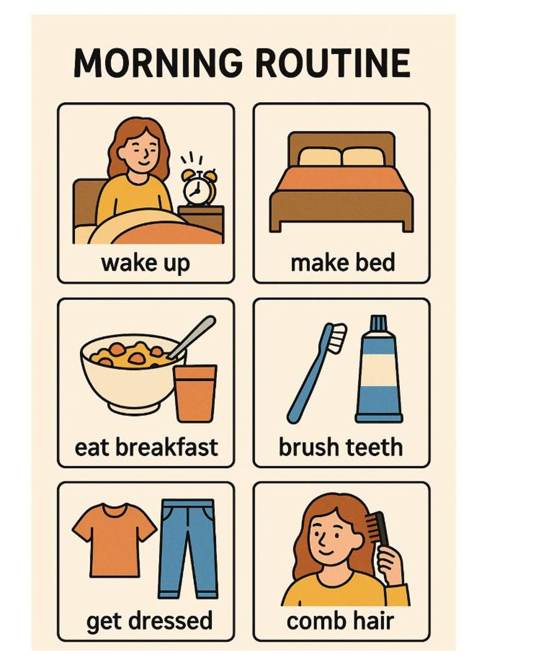 Morning Routine Visual Asd Adult Morning Routine Visual Cards | Autism & Special Needs (digital ...