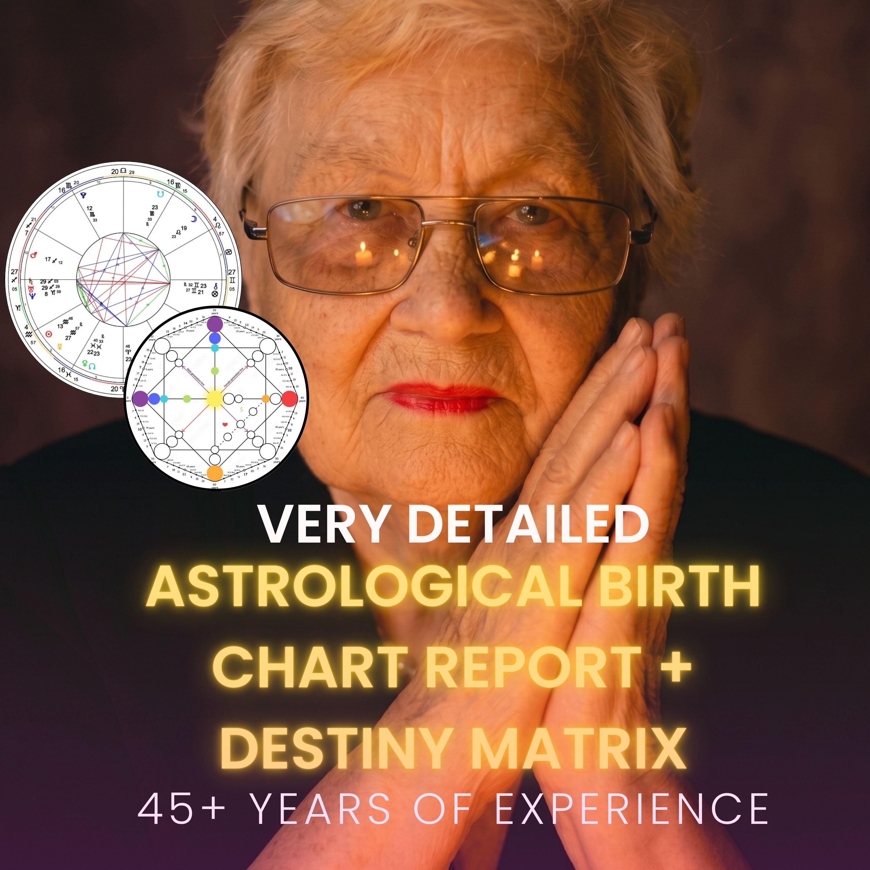 In Depth Birth Chart and Destiny Matrix Reading, Detailed Astrology ...