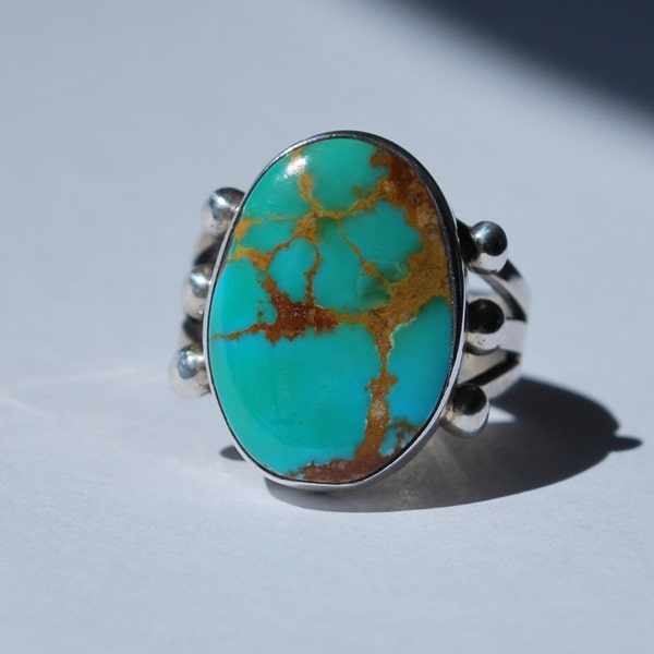 Handmade Turquoise Ring: Size 7