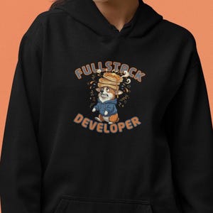 Full Stack Dev Hoodie - Funny Programmer Gift - Corgi Software Engineer Sweatshirt