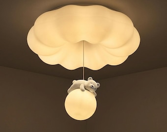 Cloud Ceiling Light Modern Pendant Lamp Kids Room Lighting Cute Hanging Lamp Bedroom Decor Soft Glow Nursery Light