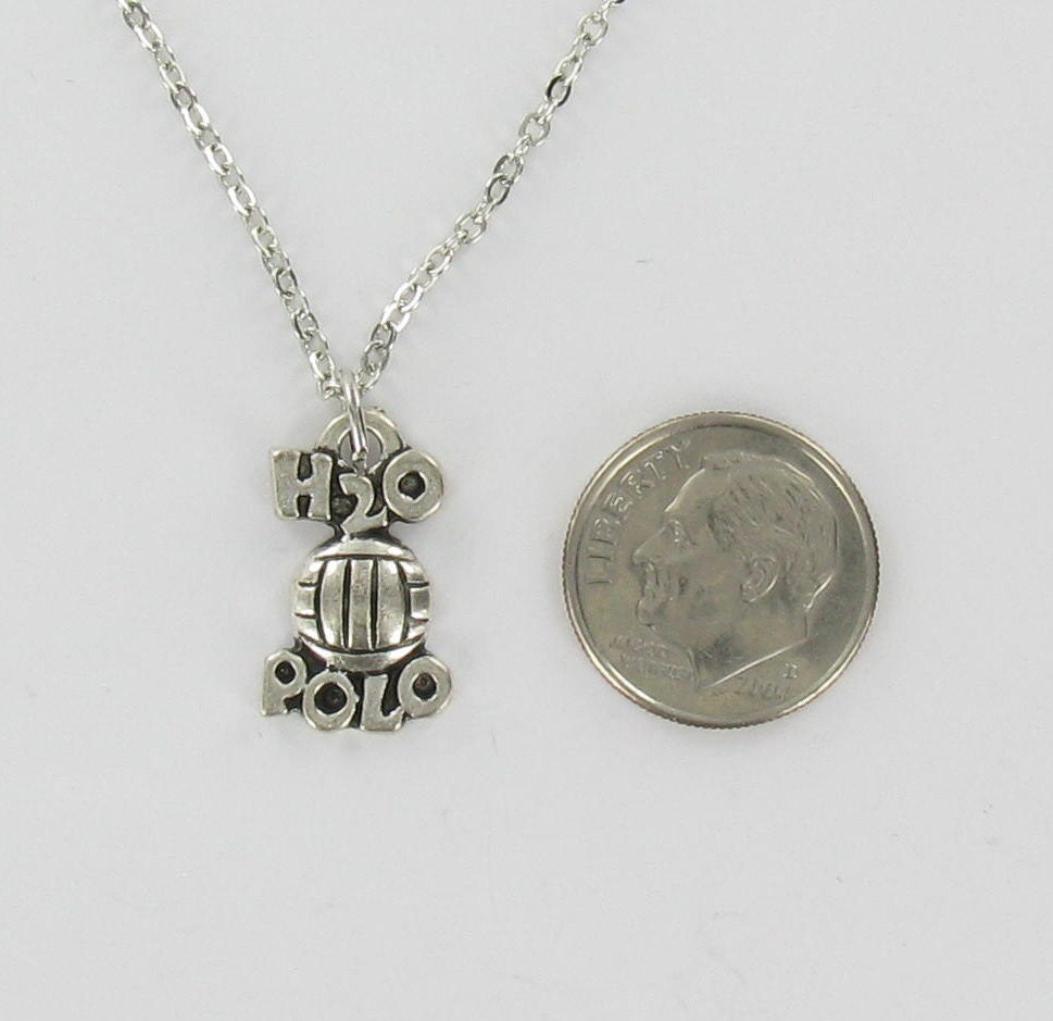 WATER POLO Necklace Pewter Charm on a FREE Plated Chain Team Etsy