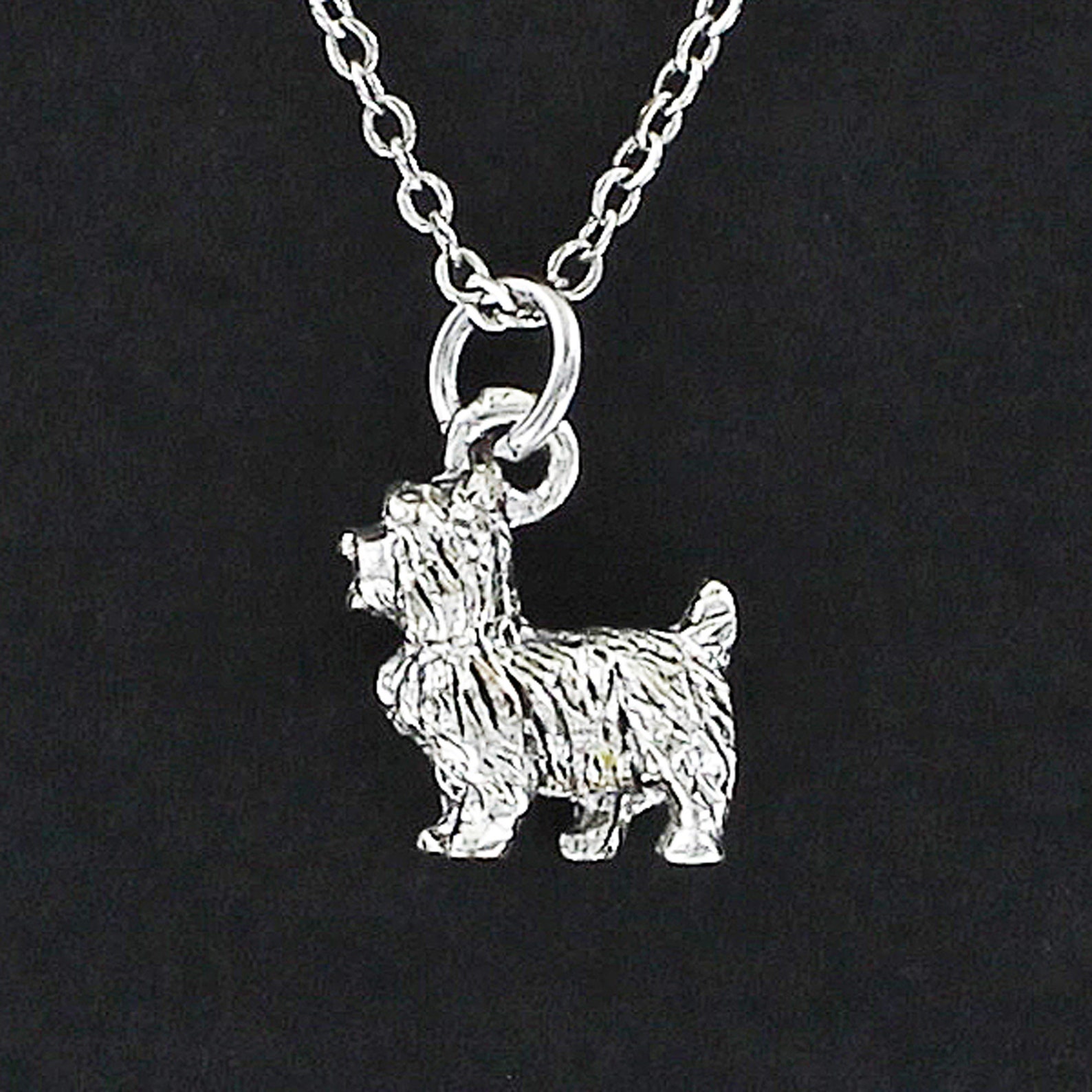 SCOTTIE DOG Necklace Pewter Charm on Cable Chain Choice of Etsy