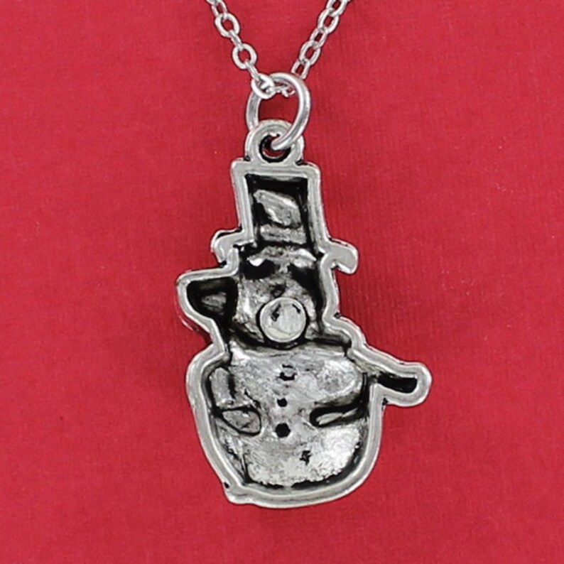 SNOWMAN NECKLACE Pewter Charm on a FREE Plated Chain