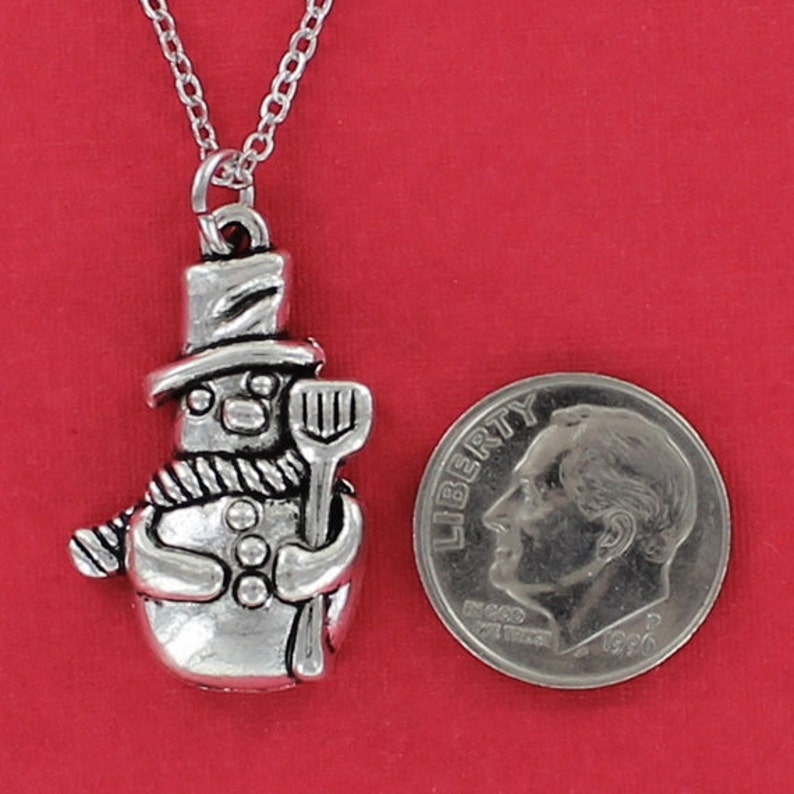 SNOWMAN NECKLACE Pewter Charm on a FREE Plated Chain
